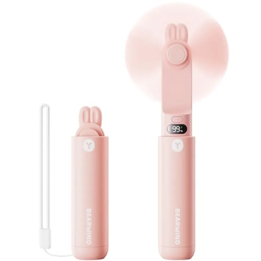 Portable Handheld Mini Fan: 2 in 1 Rechargeable Hand Held Fan with Backup Power and Digital Display - Summer Essentials for Tra
Portable Handheld Mini Fan: 2 in 1 Rechargeable Hand Held Fan with Backup Power and Digital Display - Summer Essentials for Tra