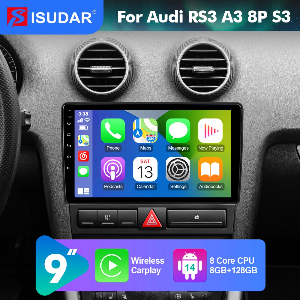 2026 NEW! 9 Inch Android 14 Car Radio For Audi RS3 A3 8P S3 2003-2012 Carplay Auto Stereo GPS multimedia 4G wifi 6 Qualcomm
2026 NEW! 9 Inch Android 14 Car Radio For Audi RS3 A3 8P S3 2003-2012 Carplay Auto Stereo GPS multimedia 4G wifi 6 Qualcomm