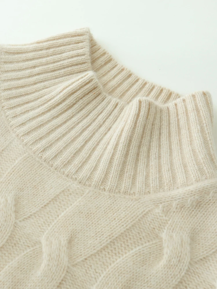 ANGEL Autumn Winter Women's Thick Cashmere Pullover High Collar Sweater Long Sleeve Soft Cosy Warm 100% Cashmere Knitwear Top
ANGEL Autumn Winter Women's Thick Cashmere Pullover High Collar Sweater Long Sleeve Soft Cosy Warm 100% Cashmere Knitwear Top