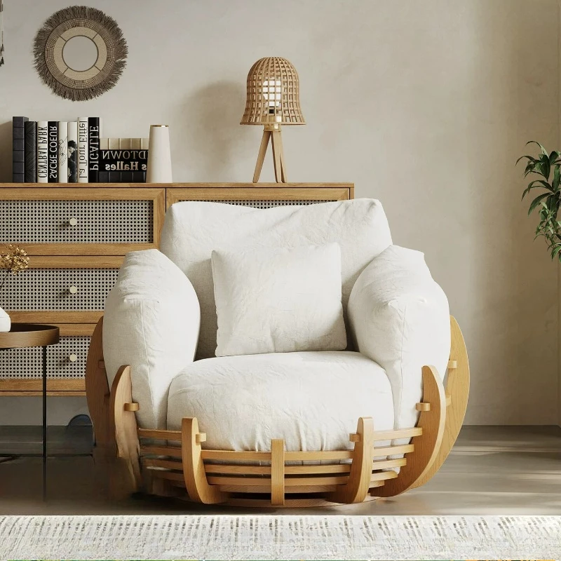 Italian minimalist sofa chair wabi-sabi wind removable and washable linen down lazy rotatable single leisure chair
Italian minimalist sofa chair wabi-sabi wind removable and washable linen down lazy rotatable single leisure chair