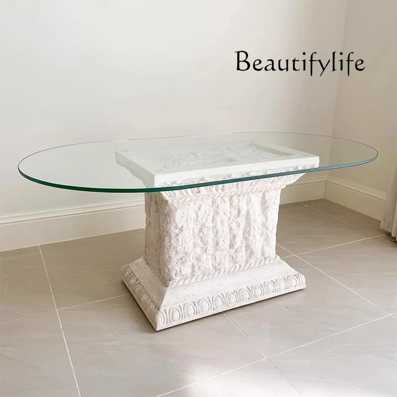 Natural marble coffee table designer villa living room home light luxury coffee table broken retro table
Natural marble coffee table designer villa living room home light luxury coffee table broken retro table