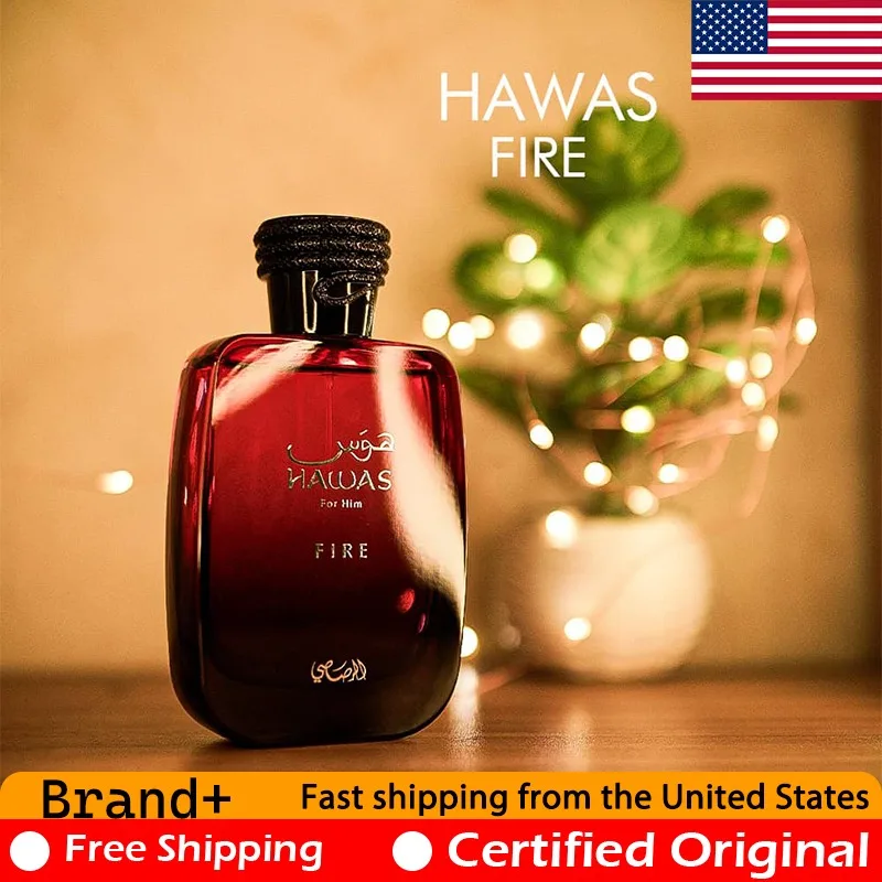 Rasasi Hawas Fire For Him Eau de Parfum 100ML Premium Arabian Perfumes Lasting Amber Wood Pheromones Cologne Perfume 3.4 Ounce
Rasasi Hawas Fire For Him Eau de Parfum 100ML Premium Arabian Perfumes Lasting Amber Wood Pheromones Cologne Perfume 3.4 Ounce