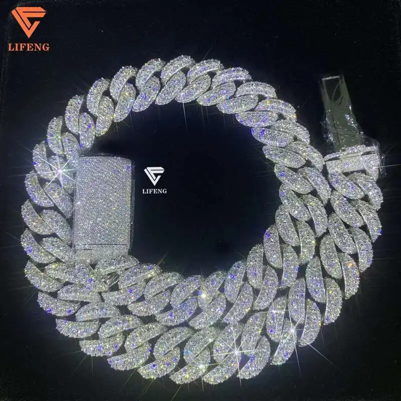 Lifeng Jewelry 20MM Honeycomb Set VVS1 Moissanite Cuban Link Chain Necklace Bust Down Solid Silver White Gold Plated Miami Chain
Lifeng Jewelry 20MM Honeycomb Set VVS1 Moissanite Cuban Link Chain Necklace Bust Down Solid Silver White Gold Plated Miami Chain