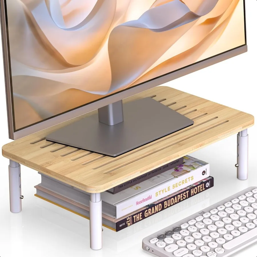 Bamboo Monitor Stand Riser 4 Adjustable Height Laptop Stand with Airflow Vents Desk Organizer for Computer PC Printer Natural
Bamboo Monitor Stand Riser 4 Adjustable Height Laptop Stand with Airflow Vents Desk Organizer for Computer PC Printer Natural