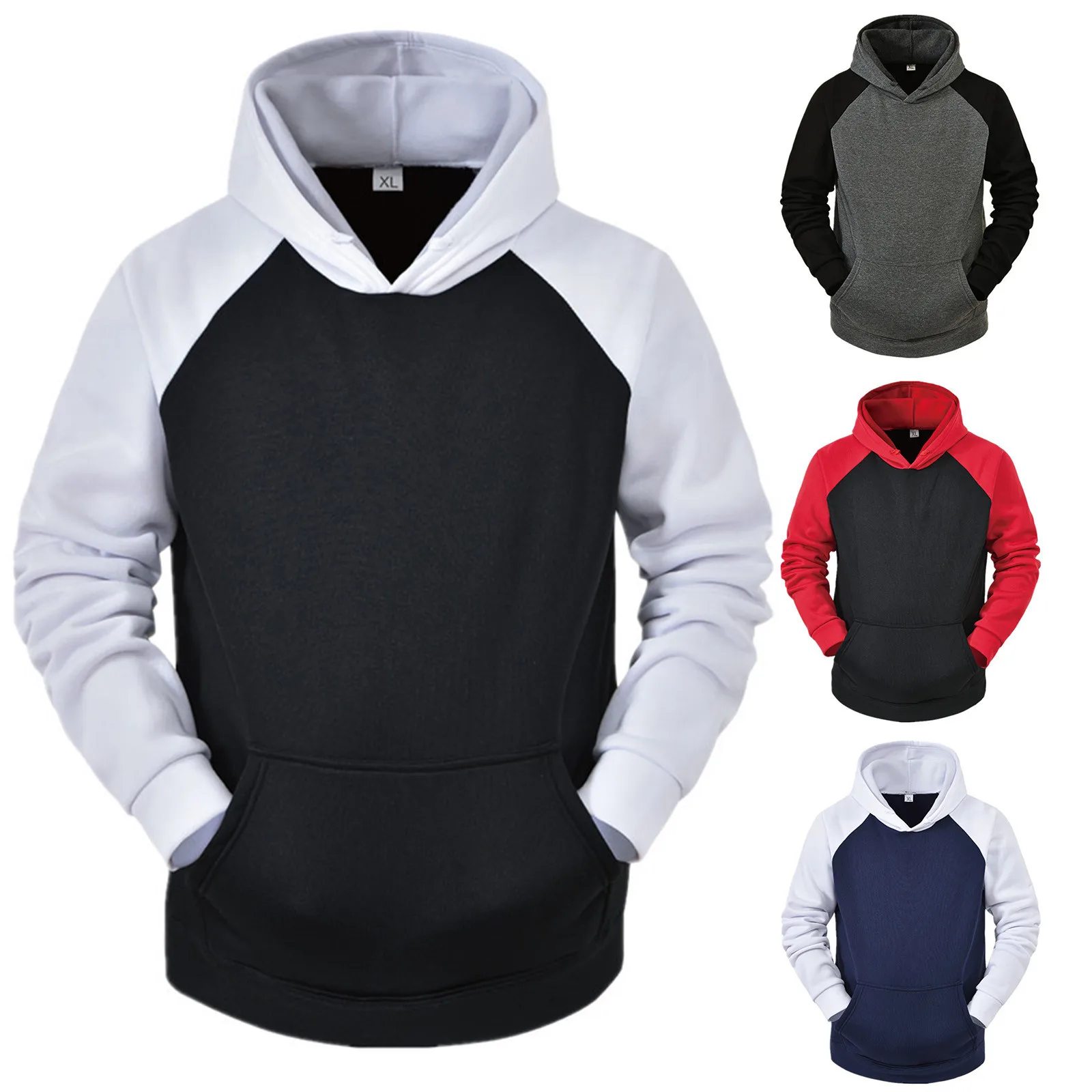 Men's Spring And Autumn Hooded Patchwork Sleeve Pocket Long Sleeved Tops Sweatshirts Loose Casual Color Blocking Male Hoodies
Men's Spring And Autumn Hooded Patchwork Sleeve Pocket Long Sleeved Tops Sweatshirts Loose Casual Color Blocking Male Hoodies