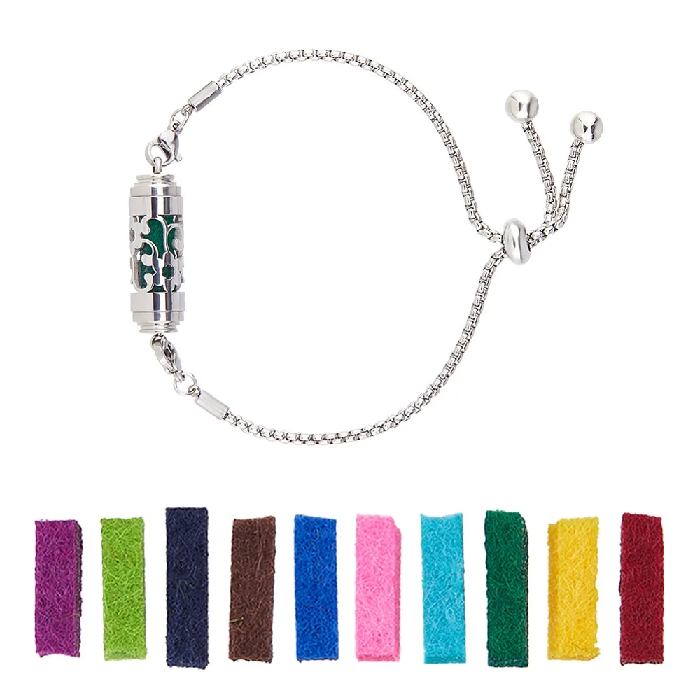 Stainless Steel Slider Bracelets with Fibre Perfume Pads Column Flower 9-1/8 inch(23cm)
Stainless Steel Slider Bracelets with Fibre Perfume Pads Column Flower 9-1/8 inch(23cm)