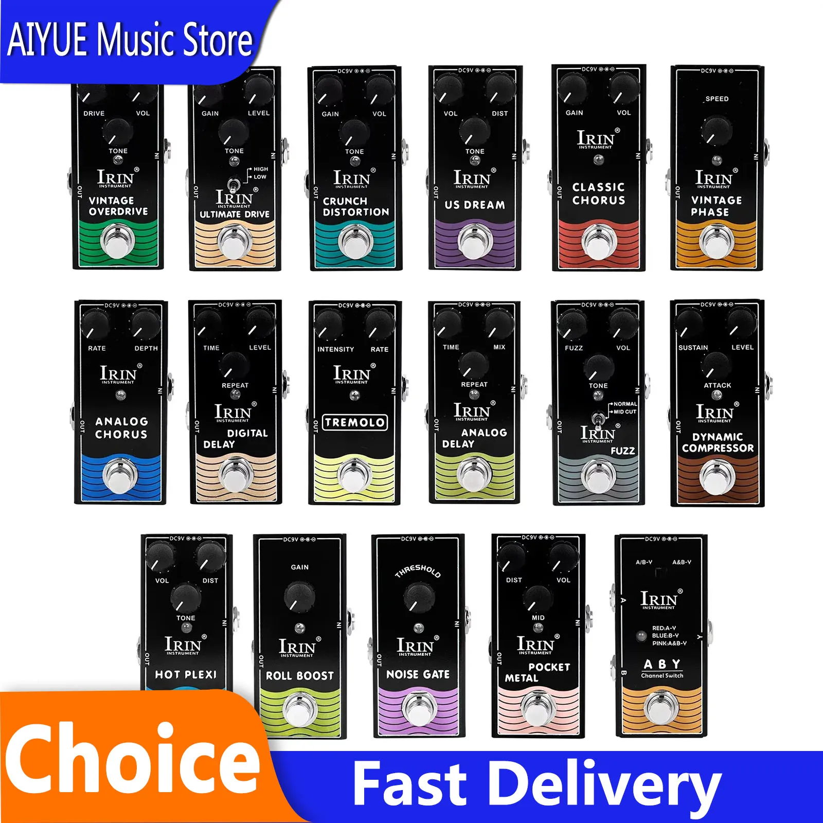 IRIN Electric Guitarra Effect Pedal Compression Distortion Overdrive Chorus Delay Effects True Bypass Pedal Guitar Parts
IRIN Electric Guitarra Effect Pedal Compression Distortion Overdrive Chorus Delay Effects True Bypass Pedal Guitar Parts