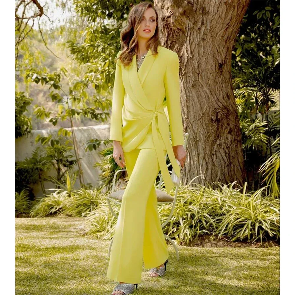 Yellow Women Pants Suits Set For Office Ladies 2 Pieces Slim Blazer+Trouser Formal Clothing With Belt
Yellow Women Pants Suits Set For Office Ladies 2 Pieces Slim Blazer+Trouser Formal Clothing With Belt