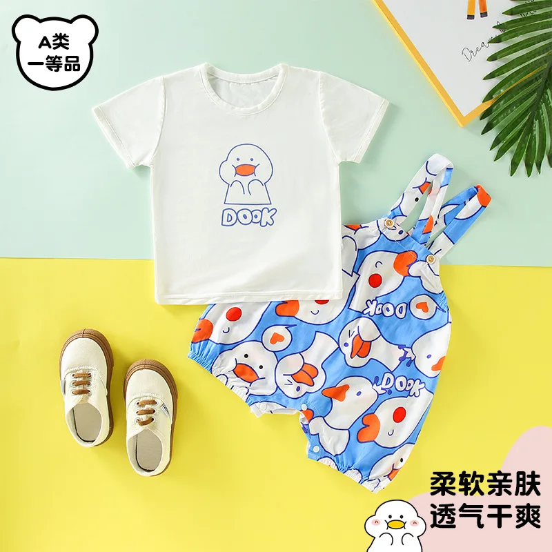 Jenny&Dave Baby Short Sleeve Set 2023 Summer Short Sleeve Strap Pants Summer Cartoon Comfortable Soft Baby Breathable Set for Ch
Jenny&Dave Baby Short Sleeve Set 2023 Summer Short Sleeve Strap Pants Summer Cartoon Comfortable Soft Baby Breathable Set for Ch