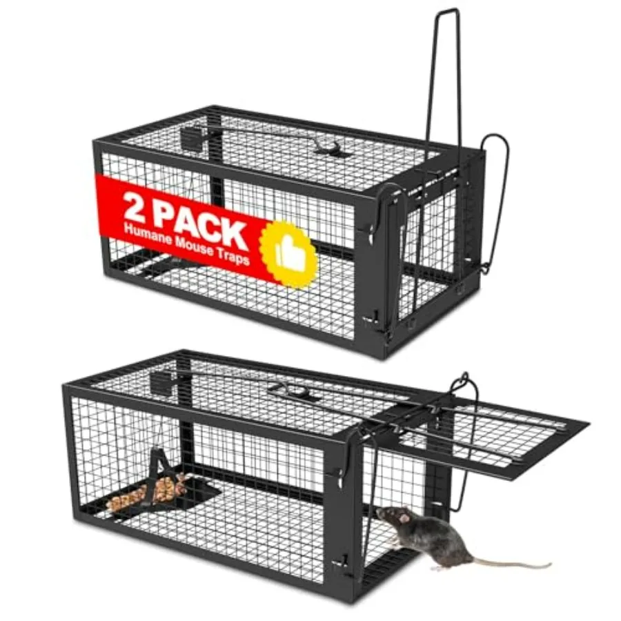 2 Packs Humane Rat Trap Outdoor Mouse Traps Indoor Use, Rodent Chipmunk Traps for Small Live Animal Catch and Release
2 Packs Humane Rat Trap Outdoor Mouse Traps Indoor Use, Rodent Chipmunk Traps for Small Live Animal Catch and Release