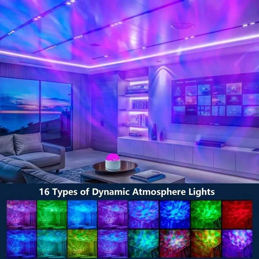 Comfortable sensory light, ocean light projector with 16 color modes, capable of projecting light and shadow effects onto walls and ceilings, suitable for children and adults to use as two scene wave and 3D water wave projection lights
Comfortable sensory light, ocean light projector with 16 color modes, capable of projecting light and shadow effects onto walls and ceilings, suitable for children and adults to use as two scene wave and 3D water wave projection lights