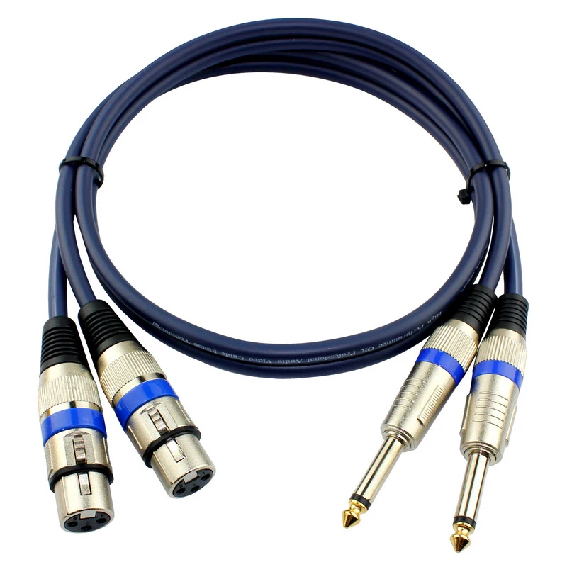 Четырехголовочный сбалансированный микрофонный кабель 6,35 моно в XLR мама
Четырехголовочный сбалансированный микрофонный кабель 6,35 моно в XLR мама