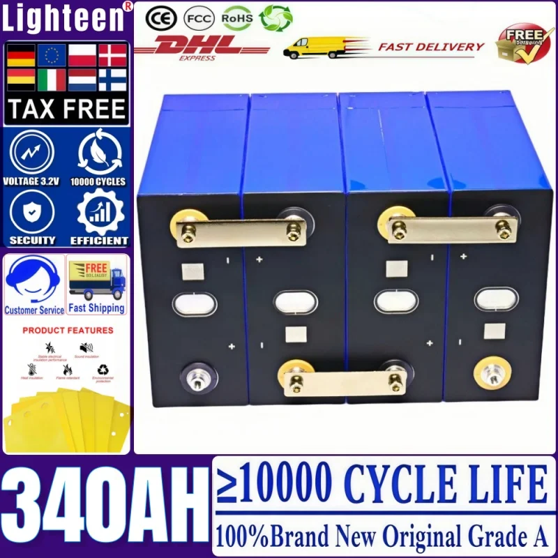 Grade A 3.2V 340AH Lithium Battery with 10000 Cycle, DIY 12V, 24V, 48V Cell for Camping Golf Cart solar energy
Grade A 3.2V 340AH Lithium Battery with 10000 Cycle, DIY 12V, 24V, 48V Cell for Camping Golf Cart solar energy