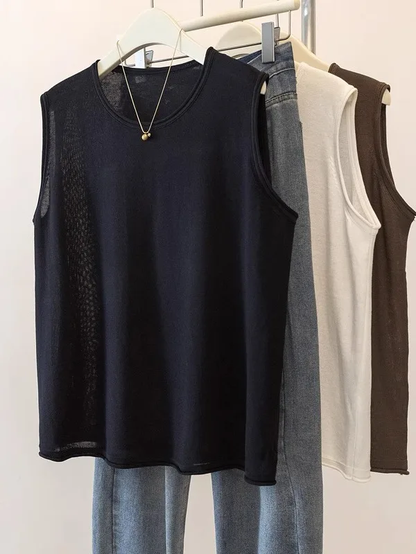 Black Bamboo Rayon Ice Silk Thin Women's Tank Top Summer Loose plus Size Cover Belly Sleeveless Vest Outerwear Casual Wear
Black Bamboo Rayon Ice Silk Thin Women's Tank Top Summer Loose plus Size Cover Belly Sleeveless Vest Outerwear Casual Wear