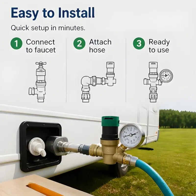 Premium Travel Trailer Water Regulator Featuring Pressure Display And Strong Construction
Premium Travel Trailer Water Regulator Featuring Pressure Display And Strong Construction