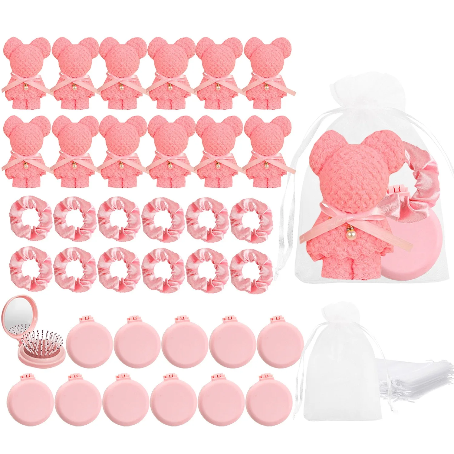 Gift for Her/Him 48pcs Party Gift Set - Includes Bear Towel Gift Bag Foldable Mirror Comb Hair Ties, Game Winner Prizes Wedding Guest Favors LuxuryLounge
Gift for Her/Him 48pcs Party Gift Set - Includes Bear Towel Gift Bag Foldable Mirror Comb Hair Ties, Game Winner Prizes Wedding Guest Favors LuxuryLounge