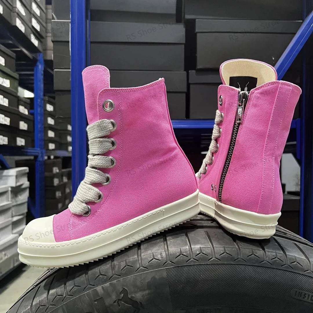Ro Luxury Sneakers Pink Canvas High Top Shoe Casual Shoes Quality Men Boots Classic Design Jumbo Laces Women Sneaker Ankle Boot
Ro Luxury Sneakers Pink Canvas High Top Shoe Casual Shoes Quality Men Boots Classic Design Jumbo Laces Women Sneaker Ankle Boot