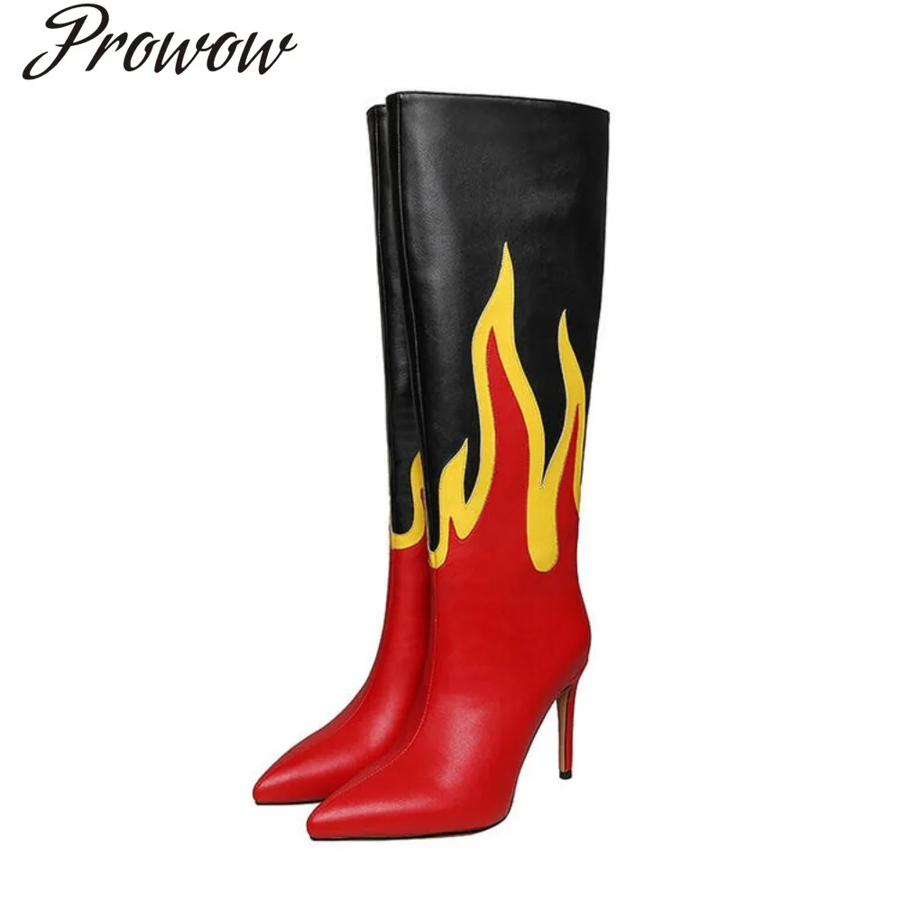 Модные сапоги до колена на тонком каблуке с острым пламенным принтом, женская обувь Zapatos Mujer
Модные сапоги до колена на тонком каблуке с острым пламенным принтом, женская обувь Zapatos Mujer