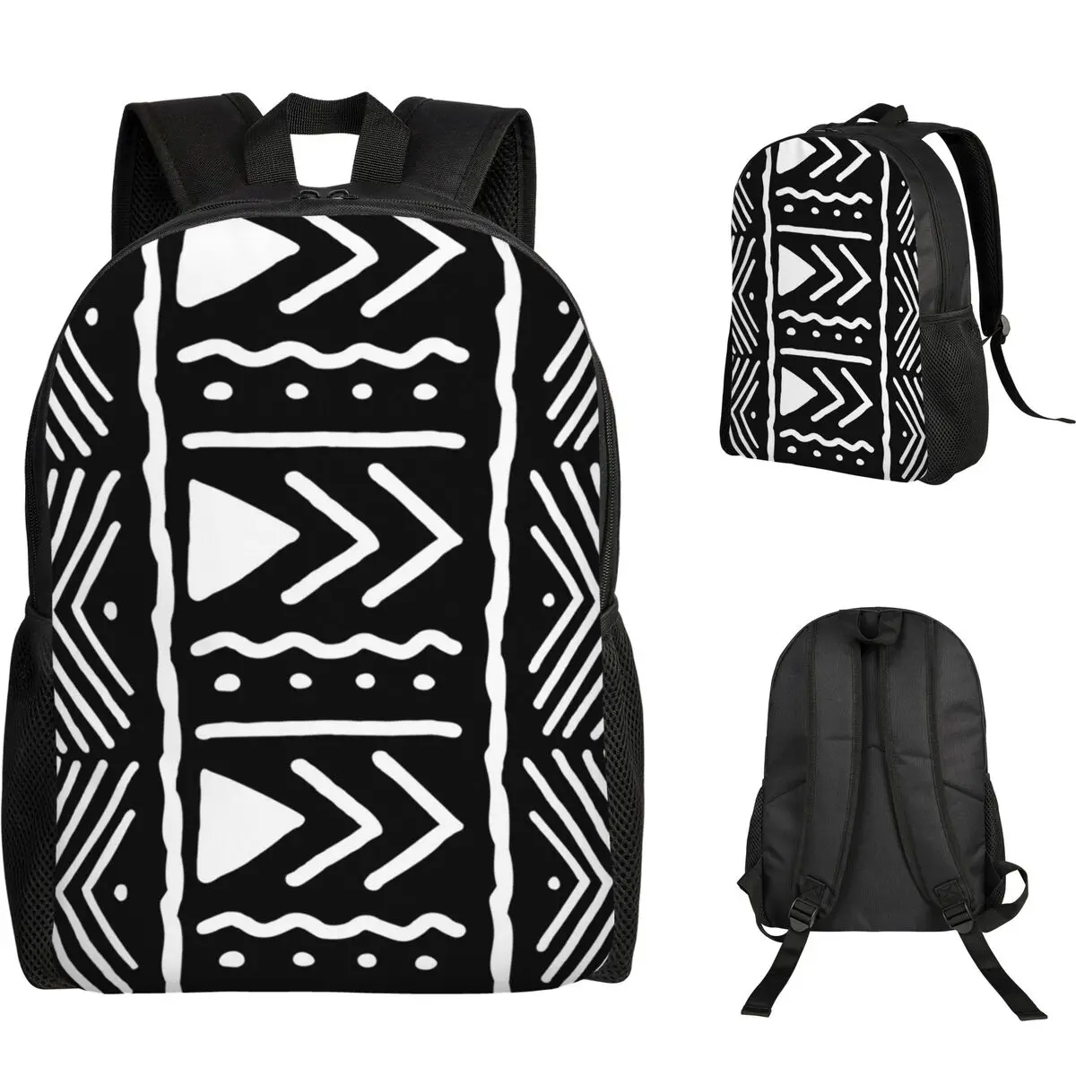 Black And White African Bogolan Tribal Pattern Student Backpack School Bag Hiking Travel Daypack for Men Women Fashion Bookbag
Black And White African Bogolan Tribal Pattern Student Backpack School Bag Hiking Travel Daypack for Men Women Fashion Bookbag