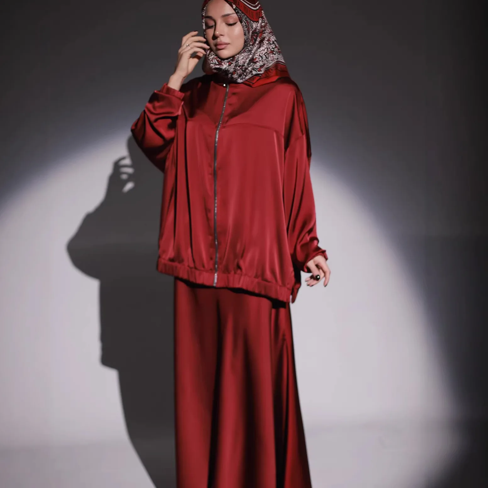 Causal Loose Satin Long Sleeve Zipper Jacket and Long Skirt Suit For Women Ensemble Muslim Arab Dubai Kaftan Vestidos Outfits
Causal Loose Satin Long Sleeve Zipper Jacket and Long Skirt Suit For Women Ensemble Muslim Arab Dubai Kaftan Vestidos Outfits