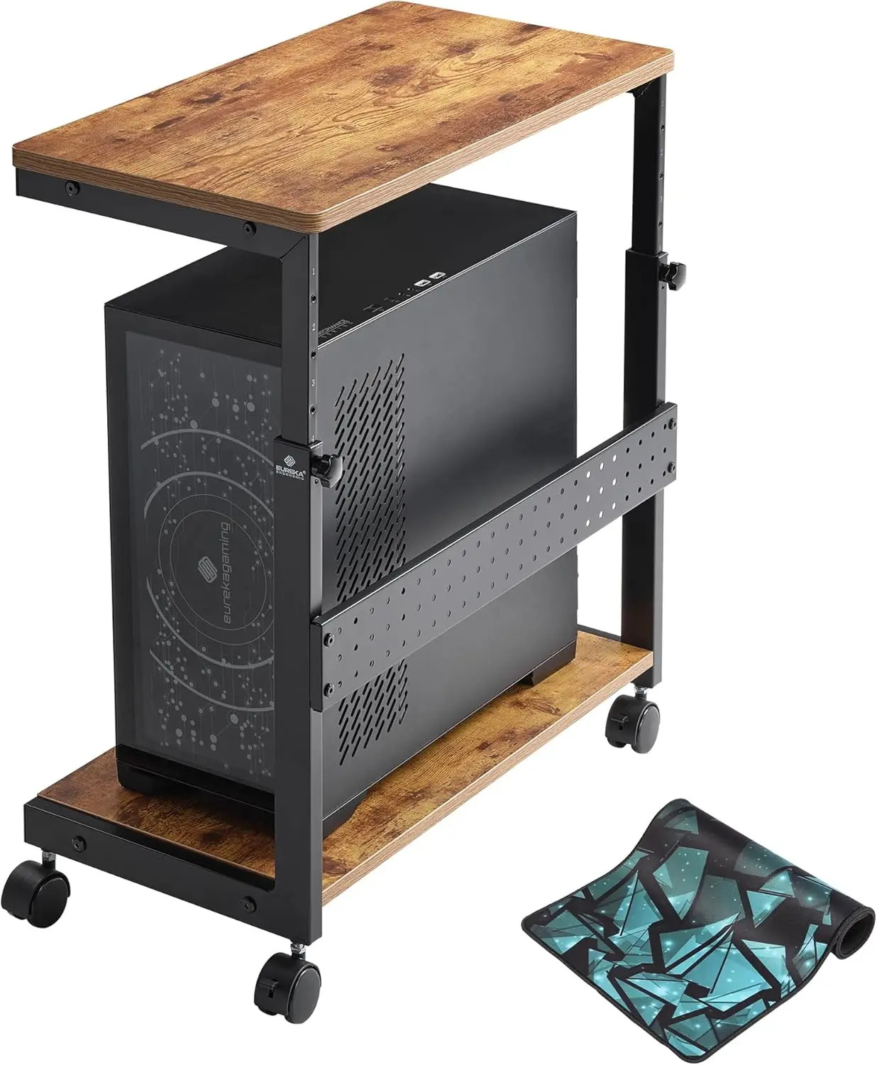 Height Adjustable Rolling Cart for PC Tower and Printer, Metal Stand with Wheels for Gaming Home Office, Antique Wood Finish
Height Adjustable Rolling Cart for PC Tower and Printer, Metal Stand with Wheels for Gaming Home Office, Antique Wood Finish