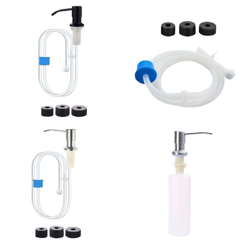 A1W1 Durable 500ML Soap Dispenser for Kitchen Sink Black Silver Color Liquid Bottle with Stainless Steel Head and Hose
A1W1 Durable 500ML Soap Dispenser for Kitchen Sink Black Silver Color Liquid Bottle with Stainless Steel Head and Hose