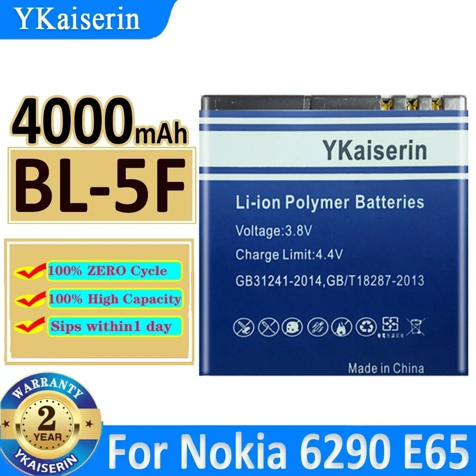 Замена литиевой батареи YKaiserin BL-5F для Nokia N95 N96 N98 N99 N72 N78 N93i 6290 E65 6290 E65 6210 6210S/N 671 + NO
Замена литиевой батареи YKaiserin BL-5F для Nokia N95 N96 N98 N99 N72 N78 N93i 6290 E65 6290 E65 6210 6210S/N 671 + NO