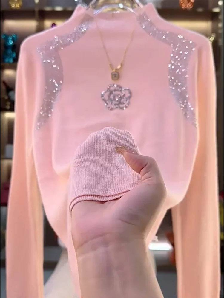 Корейский дизайн Sensation сверкающий ромбовидный трикотаж с высоким воротником модный универсальный топ для похудения на осенний сезон
Корейский дизайн Sensation сверкающий ромбовидный трикотаж с высоким воротником модный универсальный топ для похудения на осенний сезон