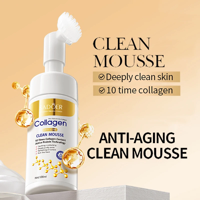 Collagen Facial Cleanser Mousse Foam Cleanser Deep Cleansing Moisturizing Firming Face Wash Skin Care Products
Collagen Facial Cleanser Mousse Foam Cleanser Deep Cleansing Moisturizing Firming Face Wash Skin Care Products