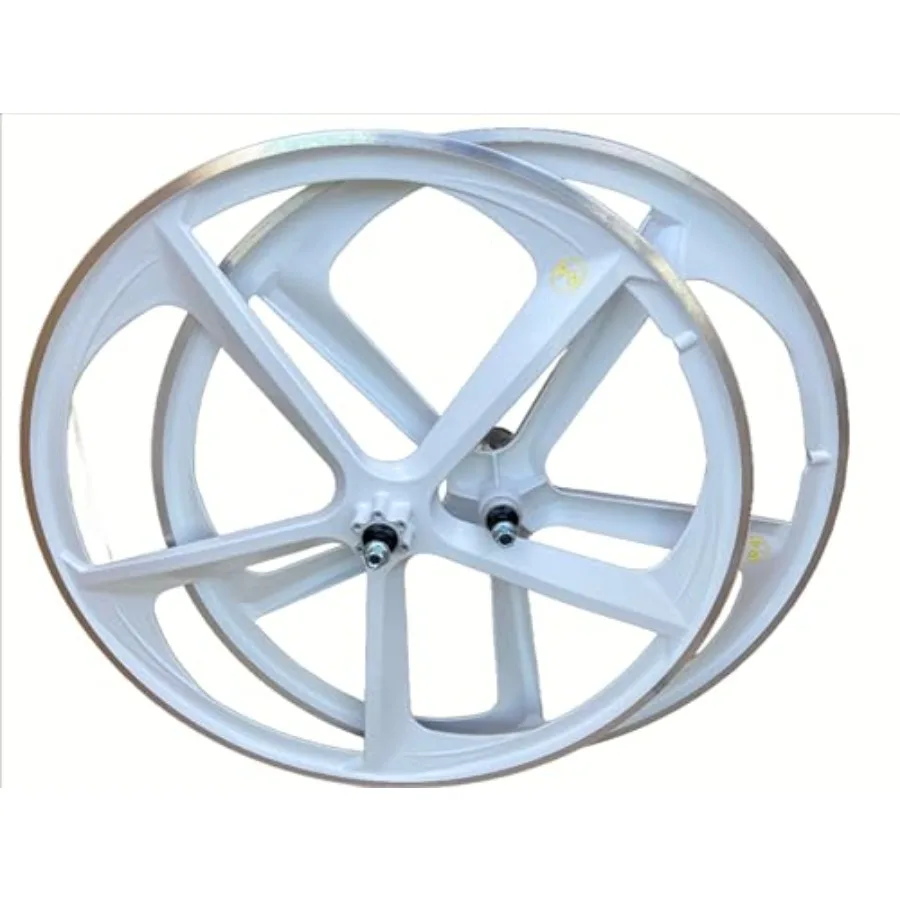 29" BMX 700c Bicycle 5 Spoke Mag Alloy Wheel Sets W/Freewheel White
29" BMX 700c Bicycle 5 Spoke Mag Alloy Wheel Sets W/Freewheel White