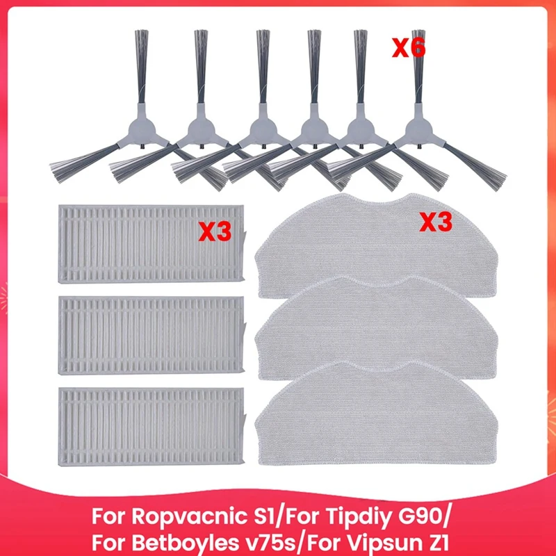 HLZS-Accessories Kit For ROPVACNIC S1, For Tipdiy G90, For Betboyles V75S, For VIPSUN Z1 Robot Vacuum Replacement Parts
HLZS-Accessories Kit For ROPVACNIC S1, For Tipdiy G90, For Betboyles V75S, For VIPSUN Z1 Robot Vacuum Replacement Parts