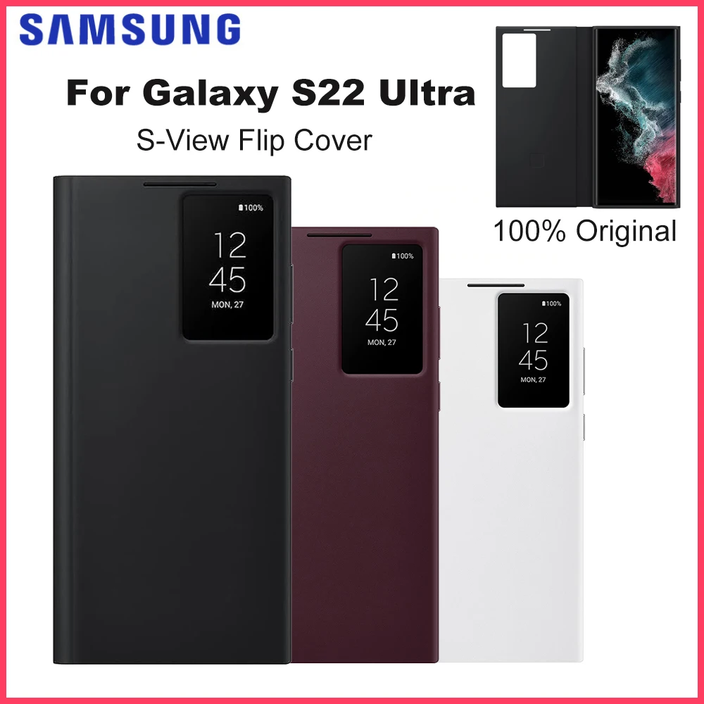 Original Samsung Galaxy S22 Ultra S-View Flip Cover For Galaxy S22Ultra Smart View Mirror Flip Case EF-ZS908
Original Samsung Galaxy S22 Ultra S-View Flip Cover For Galaxy S22Ultra Smart View Mirror Flip Case EF-ZS908