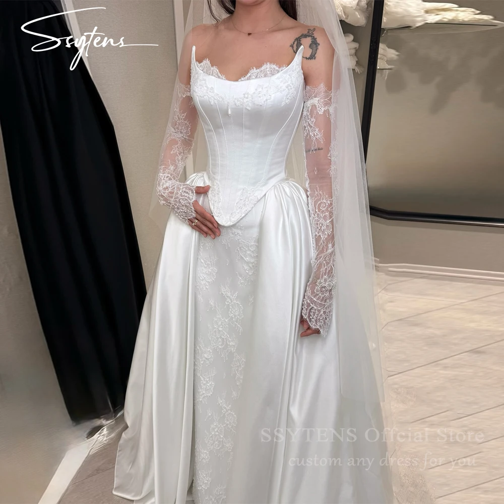 SSYTENS Lace Wedding Dresses Sweetheart Bridal Gowns Long vestidos de noiva Detachable Train Saudi Customized Bride Dresses 2026
SSYTENS Lace Wedding Dresses Sweetheart Bridal Gowns Long vestidos de noiva Detachable Train Saudi Customized Bride Dresses 2026