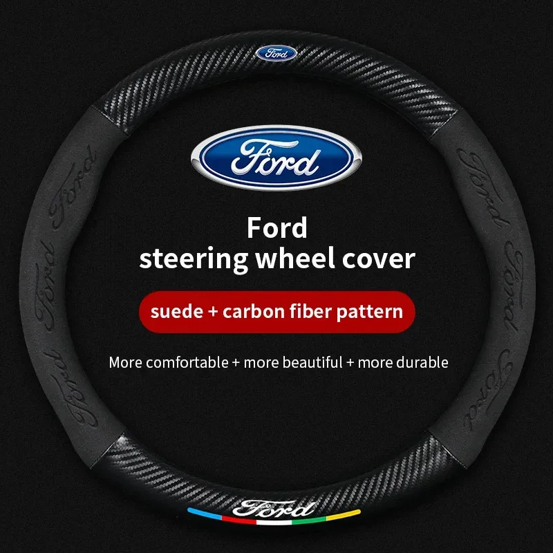 For Ford Mondeo Focus Raptor Puma Edge Explorer Ecosport Ranger F150 Kuga Car Suede Carbon fiber Anti-slip Steering Wheel Cover
For Ford Mondeo Focus Raptor Puma Edge Explorer Ecosport Ranger F150 Kuga Car Suede Carbon fiber Anti-slip Steering Wheel Cover