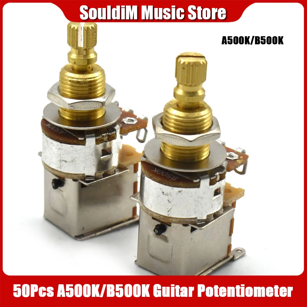 50pcs Guitar Potentiometer Push Push Potentiometer A250K / B250K / A500K / B500K Copper Long Split Shaft
50pcs Guitar Potentiometer Push Push Potentiometer A250K / B250K / A500K / B500K Copper Long Split Shaft
