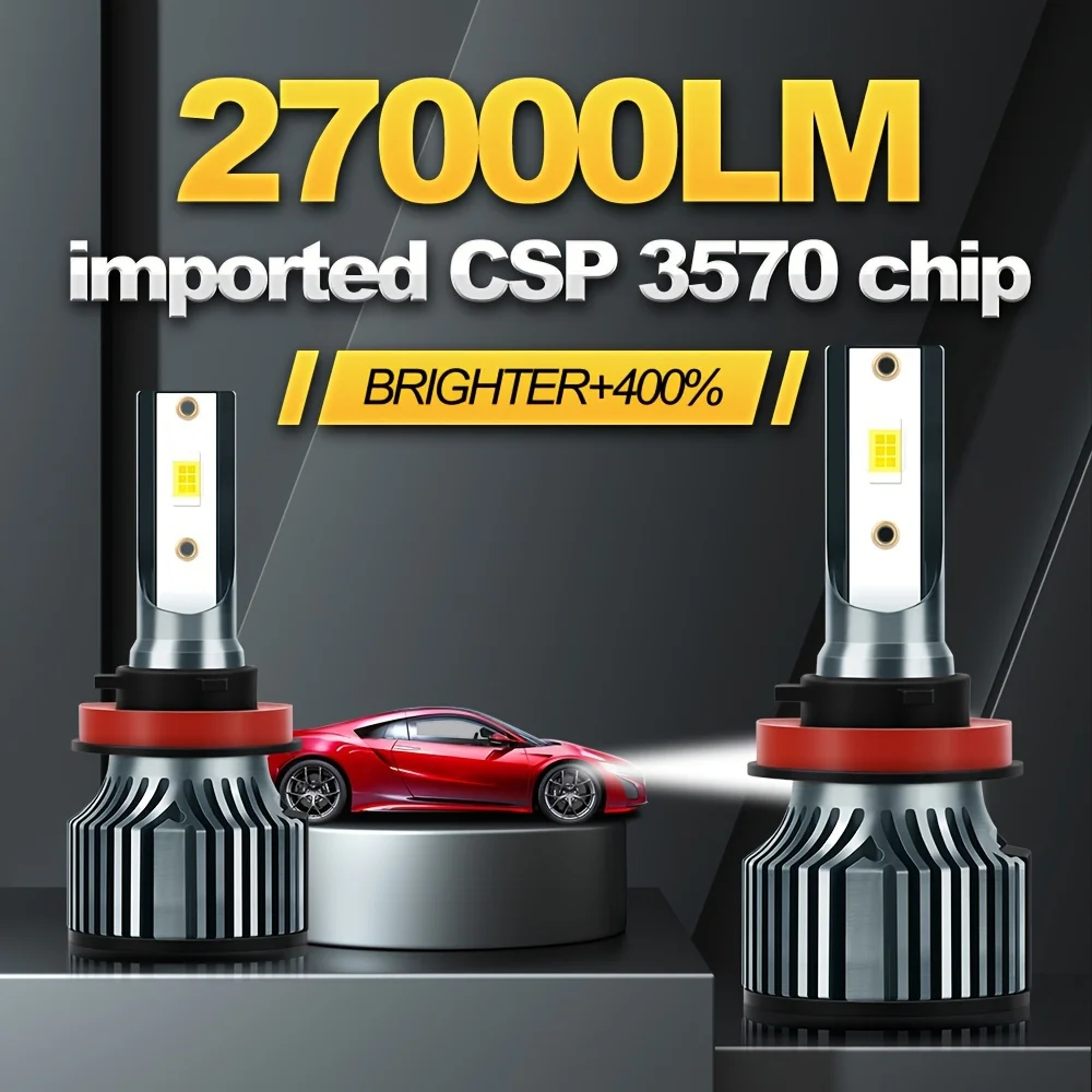 Светодиодные лампы для фар 27000LM CSP 3570, чип повышенной яркости 400%, автомобильные фары дальнего и ближнего света для транспортных средств, совместимые с 12-24 В
Светодиодные лампы для фар 27000LM CSP 3570, чип повышенной яркости 400%, автомобильные фары дальнего и ближнего света для транспортных средств, совместимые с 12-24 В