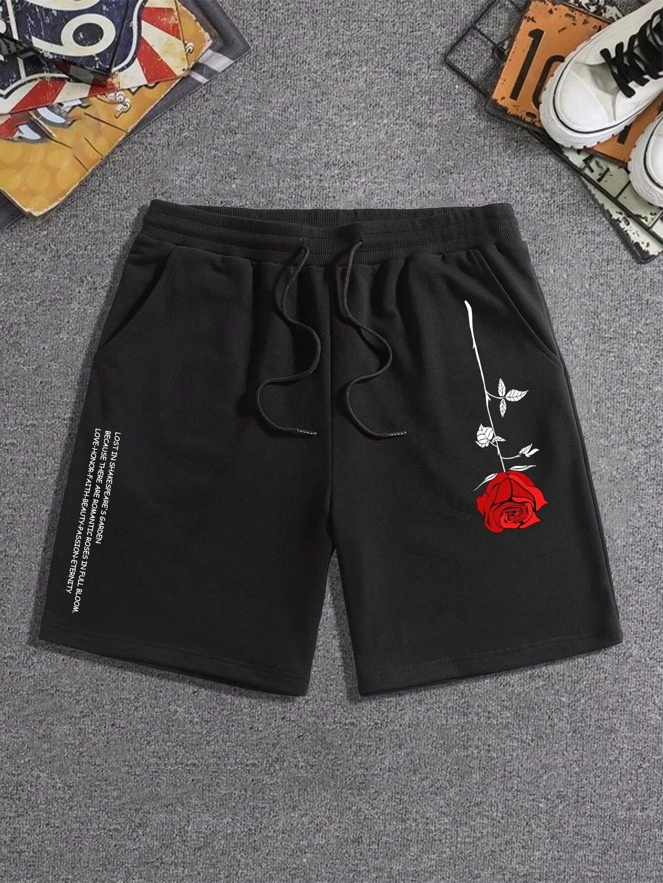 Men's Slogan & Floral Print Drawstring Waist Pockets Casual Men Shorts Casual Men Clothing Men Shorts Sports Shorts for Men
Men's Slogan & Floral Print Drawstring Waist Pockets Casual Men Shorts Casual Men Clothing Men Shorts Sports Shorts for Men
