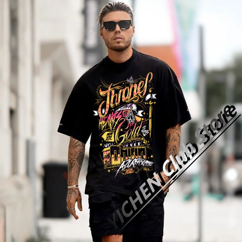 Original American Retro English Alphabet Print Rock Motorcycle Short-Sleeved T-Shirt Cotton Casual Loose Men's Women's T-Shirt
Original American Retro English Alphabet Print Rock Motorcycle Short-Sleeved T-Shirt Cotton Casual Loose Men's Women's T-Shirt