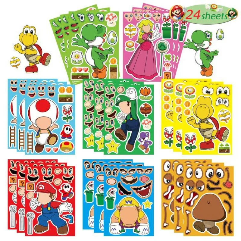 New Anime Marios Stickers Luigi Toad Yoshi Peach Parent Interactive Puzzle Ledger DIY Face Sticker Toys
New Anime Marios Stickers Luigi Toad Yoshi Peach Parent Interactive Puzzle Ledger DIY Face Sticker Toys