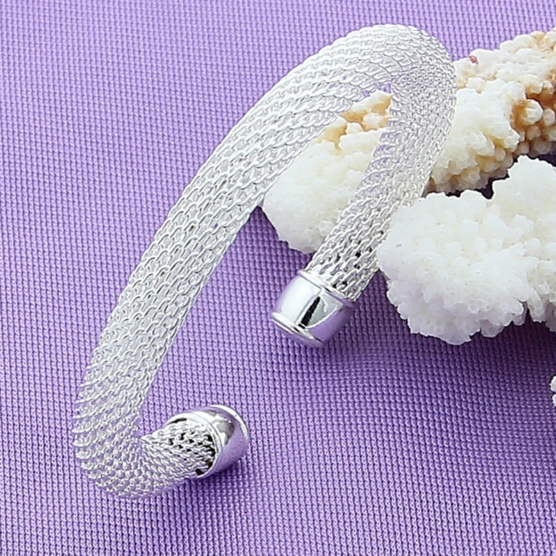 Fashion Jewelry Cable Wire Twisted Mesh Cuff Bracelet for Women Wedding Engagement Gift - 925 Sterling Silver Bangles
Fashion Jewelry Cable Wire Twisted Mesh Cuff Bracelet for Women Wedding Engagement Gift - 925 Sterling Silver Bangles