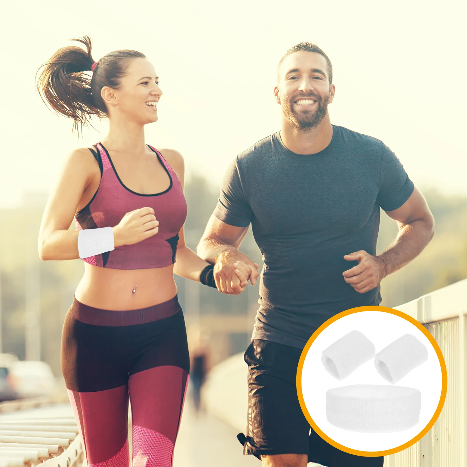 3 Pieces White Sweatbands Set Headband Wristband Kit Polyester Elastic Sports Yoga Running Basketball Football Gift
3 Pieces White Sweatbands Set Headband Wristband Kit Polyester Elastic Sports Yoga Running Basketball Football Gift
