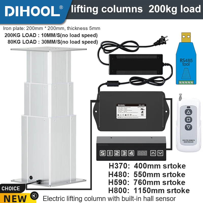 Electric Lifting Column 200kg Load 10mm/s Hall Sensor Control ,Lift platform,Lifting Table Leg Support pillars
Electric Lifting Column 200kg Load 10mm/s Hall Sensor Control ,Lift platform,Lifting Table Leg Support pillars