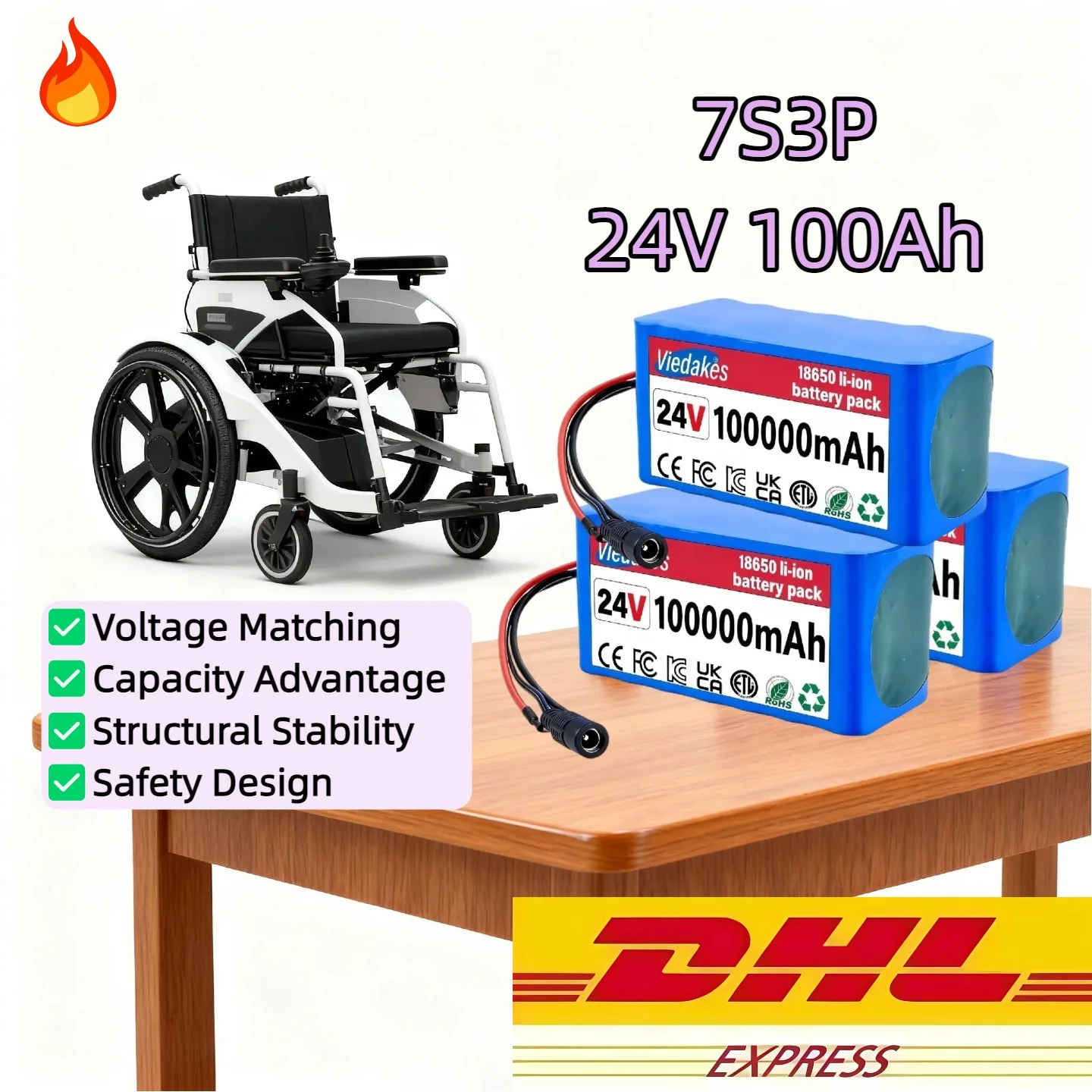 24V 100000mAh 7S3P 18650 Li-ion Battery +2A Charger for Electric Toy Car Drill Power Tool
24V 100000mAh 7S3P 18650 Li-ion Battery +2A Charger for Electric Toy Car Drill Power Tool