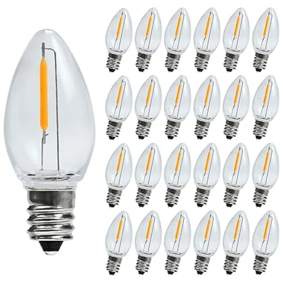 LED Night Light Bulb, Led Replacement Bulbs for Christmas String Lights, Shatterproof and Waterproof Led Bulbs, E12 Candelabra
LED Night Light Bulb, Led Replacement Bulbs for Christmas String Lights, Shatterproof and Waterproof Led Bulbs, E12 Candelabra
