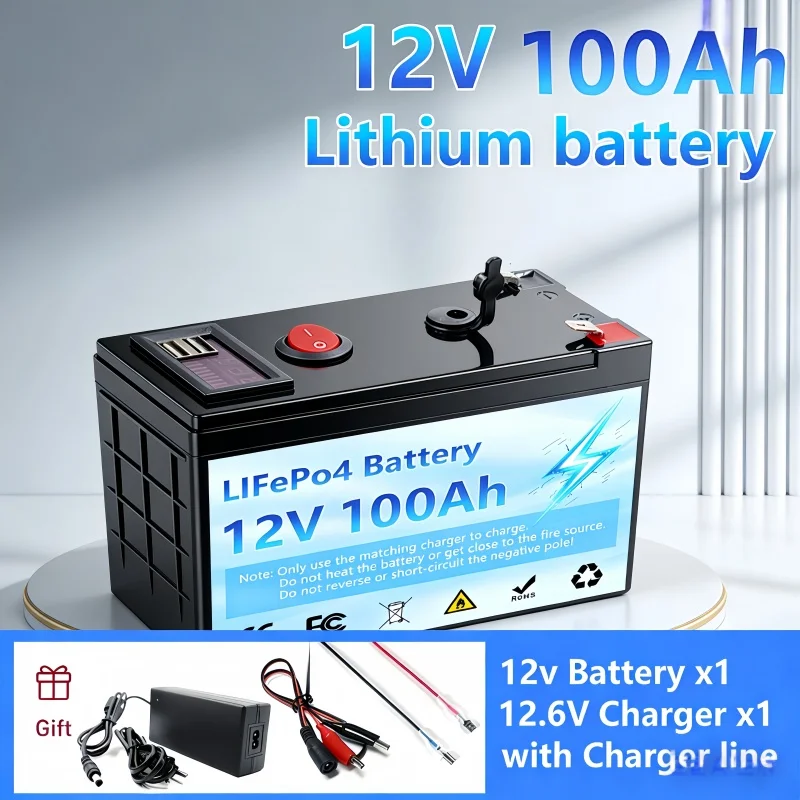 12V 100Ah LiFePO4 Lithium Battery Deep Cycle 6000+ Cycles for Solar Home RV Boat
12V 100Ah LiFePO4 Lithium Battery Deep Cycle 6000+ Cycles for Solar Home RV Boat