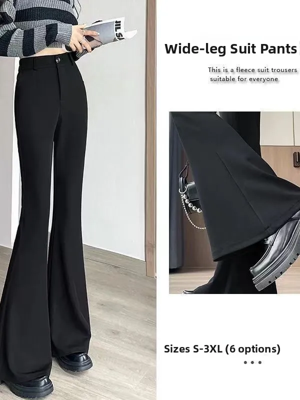 High Waist Flared Trousers Women's Suit Casual Floor-Length Elastic Slimming Pants Spring Summer New Style Casual Loose Fit
High Waist Flared Trousers Women's Suit Casual Floor-Length Elastic Slimming Pants Spring Summer New Style Casual Loose Fit