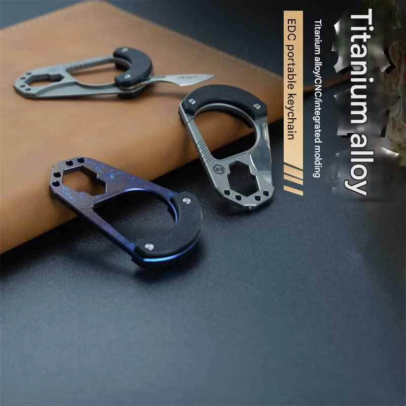 Titanium Alloy Keychain with Knife EDC Multi-function Outdoor Self-defense Tool Tungsten Steel Head Window Breaking Keychain
Titanium Alloy Keychain with Knife EDC Multi-function Outdoor Self-defense Tool Tungsten Steel Head Window Breaking Keychain