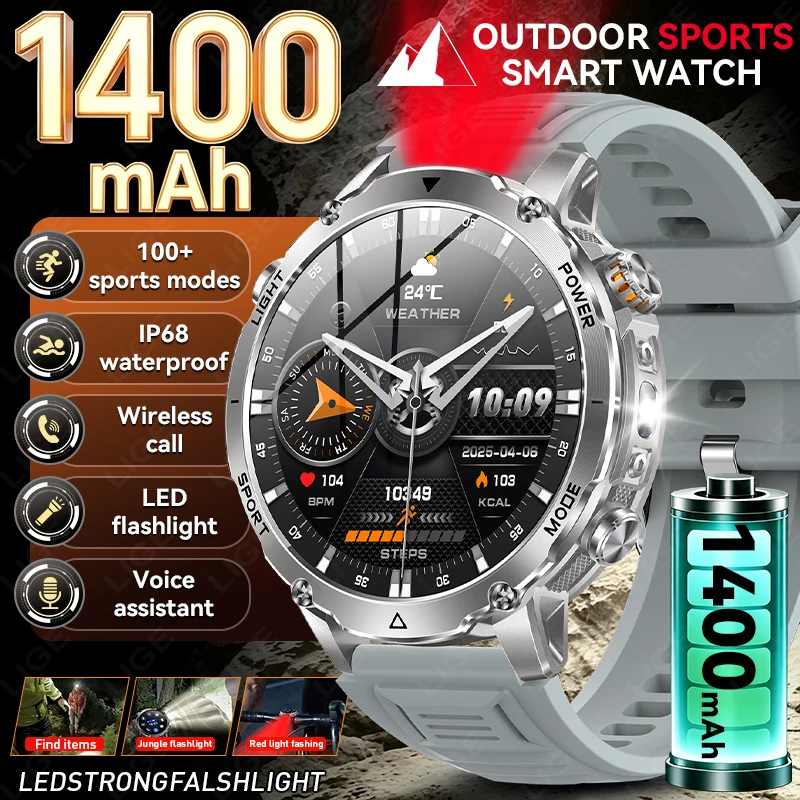 LIGE 2026 New 1400mAh Big Battery Smart Watch Men Outdoor Flashlight IP68 Waterproof Bluetooth Call 1.7" HD Sports Smartwatch
LIGE 2026 New 1400mAh Big Battery Smart Watch Men Outdoor Flashlight IP68 Waterproof Bluetooth Call 1.7" HD Sports Smartwatch