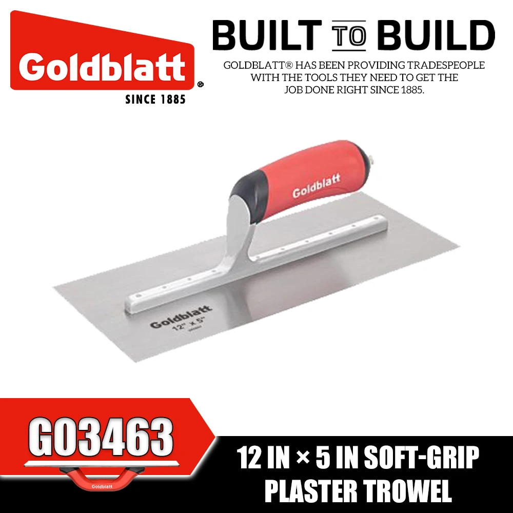 GOLDBLATT G03463 12 in × 5 in Soft-Grip Plaster Trowel Putty Knife Construction Tools
GOLDBLATT G03463 12 in × 5 in Soft-Grip Plaster Trowel Putty Knife Construction Tools