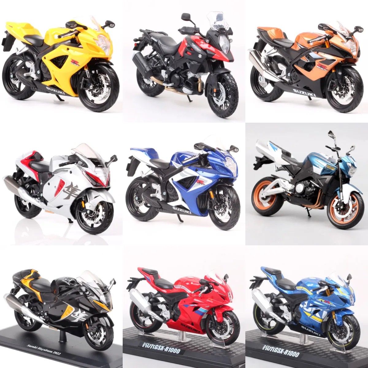 1:12 Scale Maisto Suzuki GSX R750 Gixxer R1000 GSX1300R R600 Hayabusa V Storm BKing GSX1300BK Diecast Bike Model Toy Motorcycle
1:12 Scale Maisto Suzuki GSX R750 Gixxer R1000 GSX1300R R600 Hayabusa V Storm BKing GSX1300BK Diecast Bike Model Toy Motorcycle